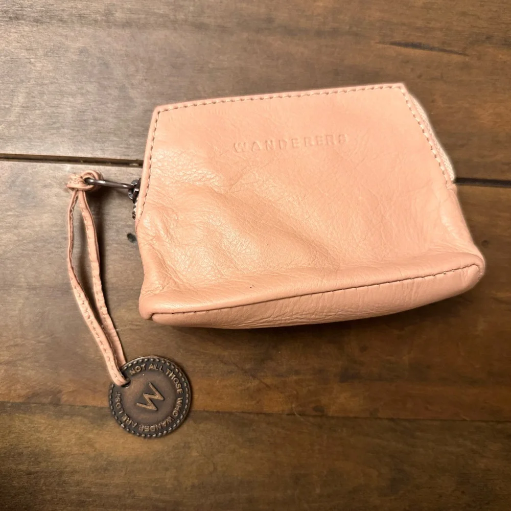 Wanderers Blush Leather Wristlet Pouch